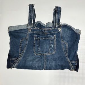 Large Indigo Blue maternity overall shorts
